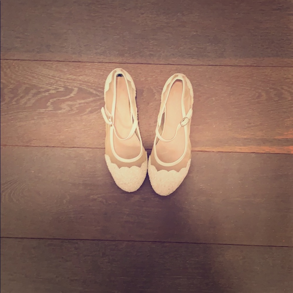 White kitten heels